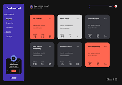 Student Information System | Modern UI design information system modern interface ui