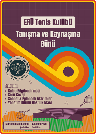 Club Meeting | ERÜ Tenis Kulübü | Brochure Design brochure energetic fun poster