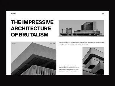 Hero section layout exploration based on the brutalism architecture design hero ui ux web webdesign