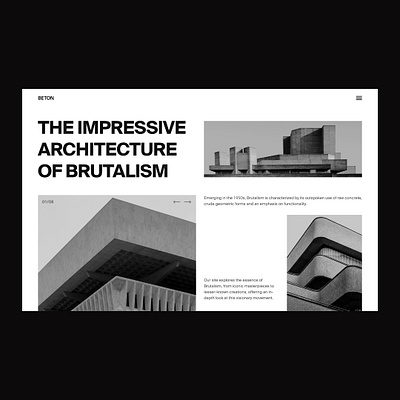 Hero section layout exploration based on the brutalism architecture design hero ui ux web webdesign