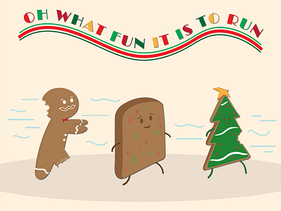Oh what fun it is ...to run art artistryunleashed christmas dancing gingerbread cookies gingerbread girl graphic design illustration illustrator vector