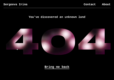 404 Page Design 404 animation design error page graphic design illustration interaction motion graphics ui web