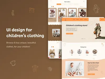 Children's Clothing UI Design animation aplicashion design logo ui ux web design