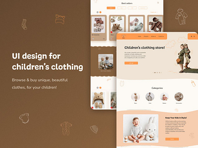 Children's Clothing UI Design animation aplicashion design logo ui ux web design