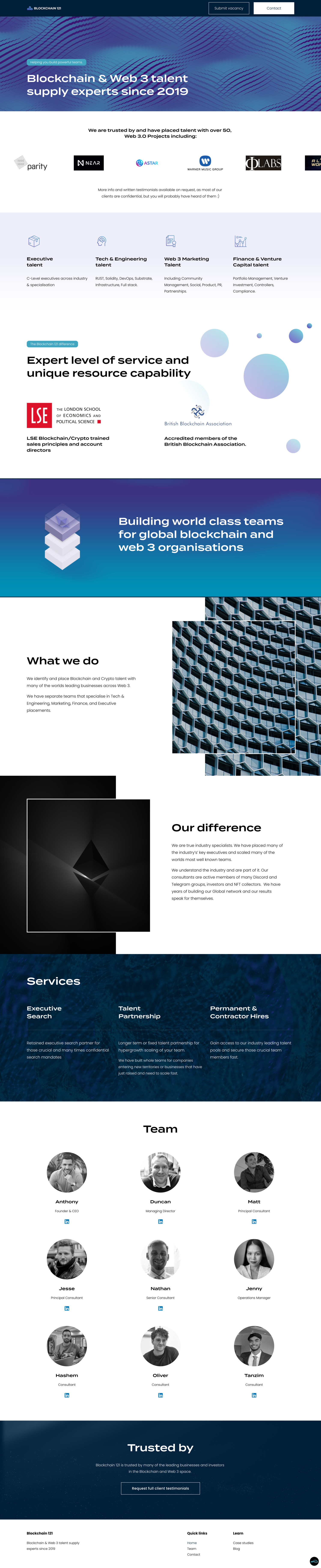 Blockchain 121 css design html javascript squarespace web design