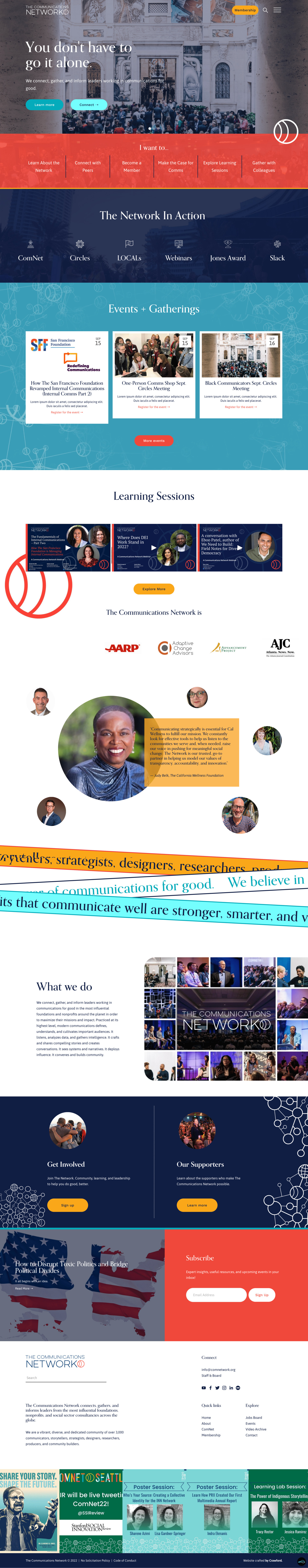 The Communications Network css design html javascript squarespace web design