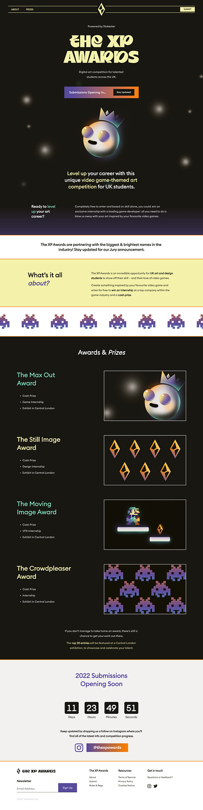XP Awards css design html javascript squarespace web design