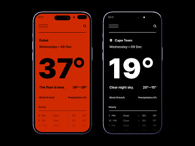 Daily UI #02 // Weather — 1 app design mobile app saas app ui uidesign uiux ux uxdesign weather app webdesign