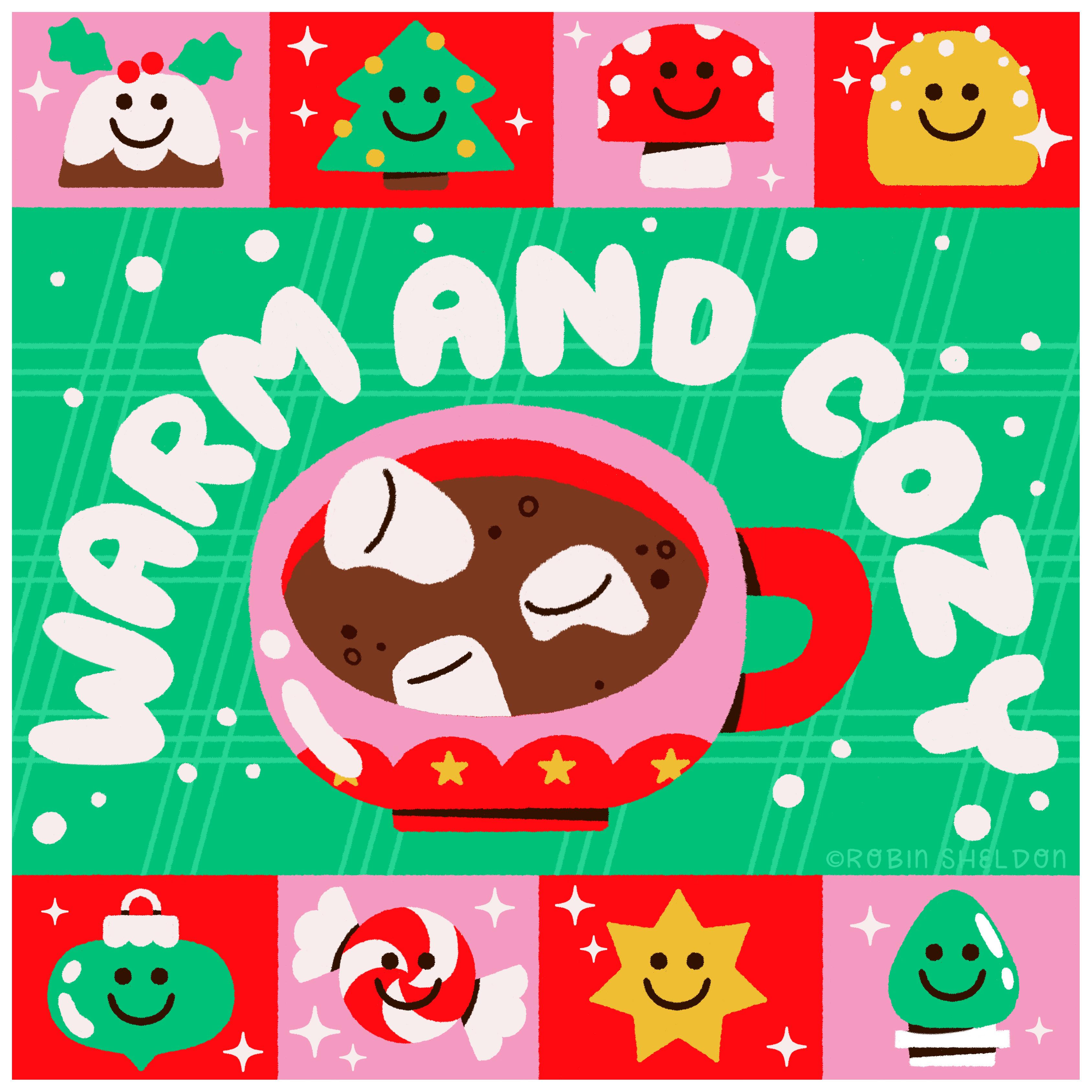 Warm and cozy 💕 christmas illustration cute design digital digital illustration happy holidays holiday illustration hot chocolate hot cocoa illustration merry christmas robin sheldon winter winter illustration