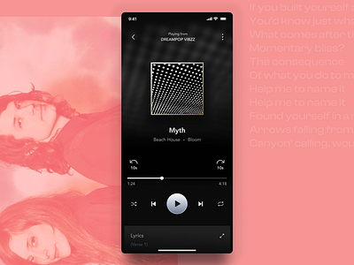 Music app UI aesthetic beach house dark mode elegance figma mobile music app product design spotify ui user interface ux