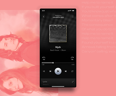 Music app UI aesthetic beach house dark mode elegance figma mobile music app product design spotify ui user interface ux