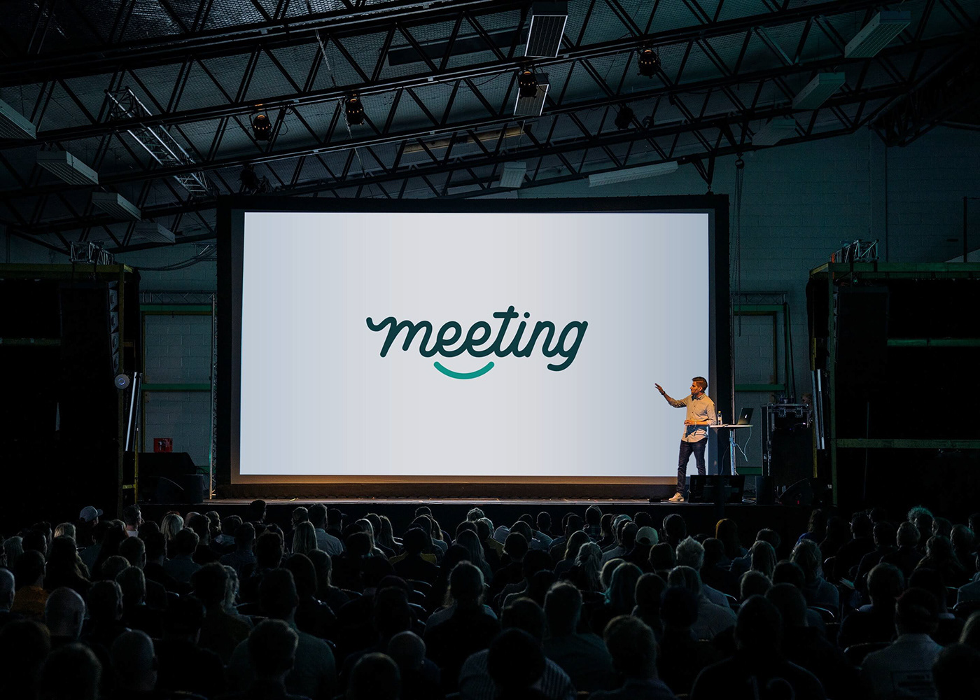 Meeting — Visual identity face identity lettering logo m meeting monoline smile visual identity wordmark
