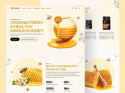 Manuka Honey - Landing Page Design bee beekeepers ecommerce honey landing page landing page design online shop ui design uiux user experience user interface ux ux design web design