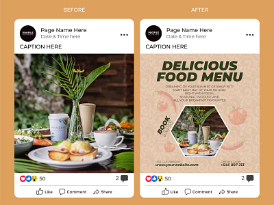 Social Media Post Design For Client branding graphic design menu social media post design