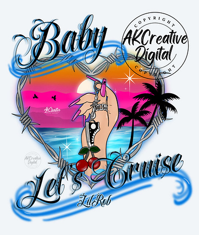 Baby Let’s Cruise aurbrush chicana chicano rap chola lil rob y2k