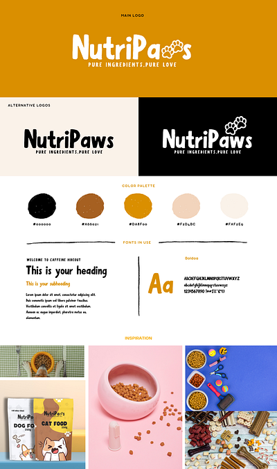 Nutripaws (logo design) abstract branding design food graphic design illustration logo logotipo pets shop typography ux vector