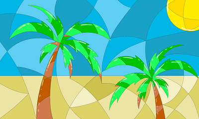 Pamls Miami Beach Shoker Art1 abstract beach design florida graff love miami mural palms procreate shoker shokerart1 shokerstyle sketch sun