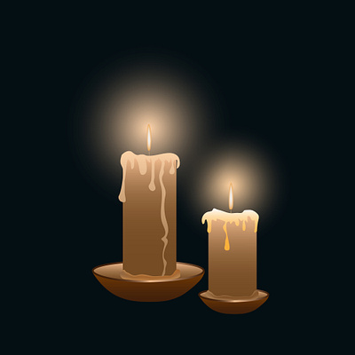 burning candles on a black background design graphic design illustration vector