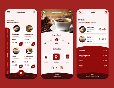 Coffee Online App figma mobile app ui ui interface uiux design