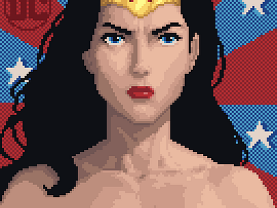 Wonder Woman Fan Art coverart dc comics dccomics design fan art fanart female illustration pixel art pixelart pixelonious monk pixeloniousmonk portrait ui woman wonder woman wonderwoman