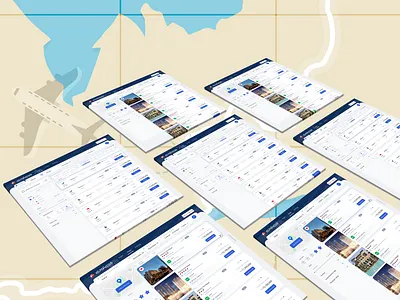 Booking hotel and flight graphic design ui
