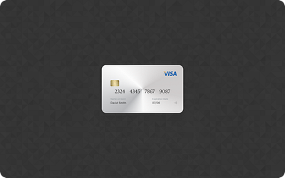 Credit Card's Front View ui ux visual design