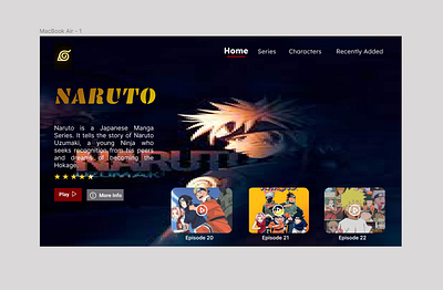 Day 3 - A Landing Page I created a popular anime manga "Naruto"