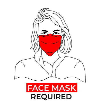 Face Mask Required Vector Illustration art artwork digital art graphic design illustration medical vector