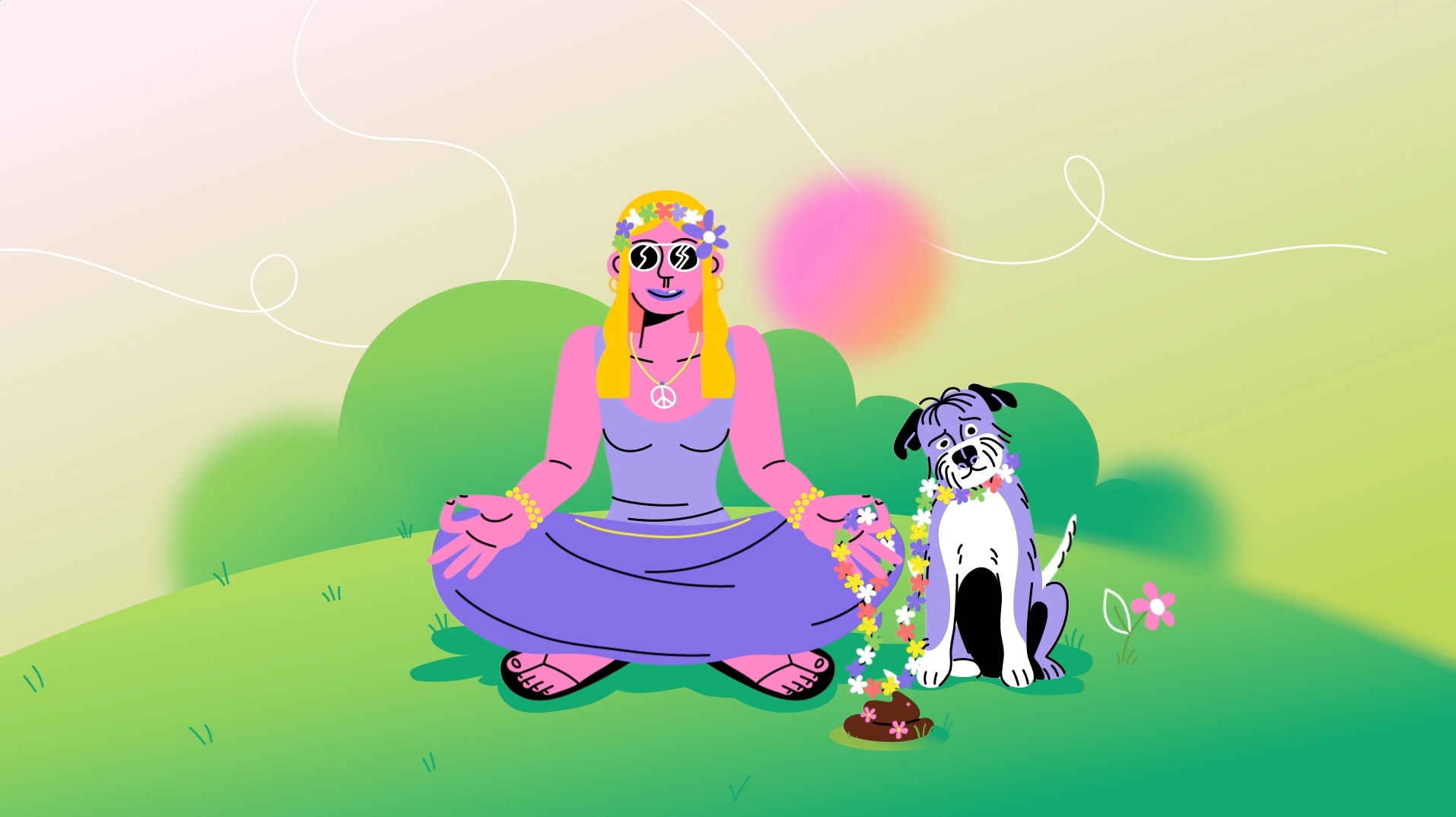 SCOOP THE POOP #1 2d after effect animation character colorful dog dog lover gradient graphic design illustration motion graphics shapes vector