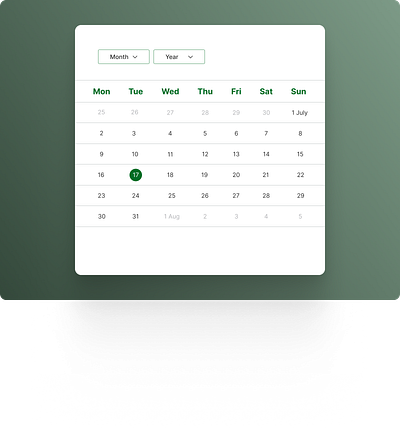 A simple calendar design displaying the current month & date design digital design product design ui ui eleement ux visual design