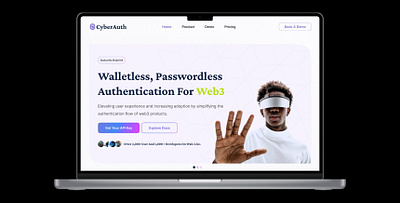 CyberAuth Web3 Landing page. design landingpage productdesign ui uiux ux web3