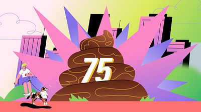 SCOOP THE POOP#3 2d after effect animation character colorful dog doglover gradient graphic design illustration motion graphics poop shapes vector