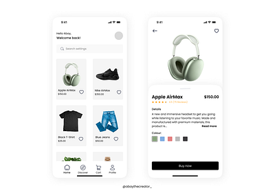 An e-commerce app app design e commerce figma graphic design mobile shopping ui uiux ux