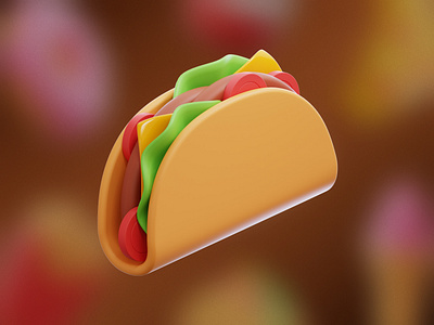 Taco 3D Illustration 3d blender design fast food food graphic design icon illustration mexican product render tacos tortila ui