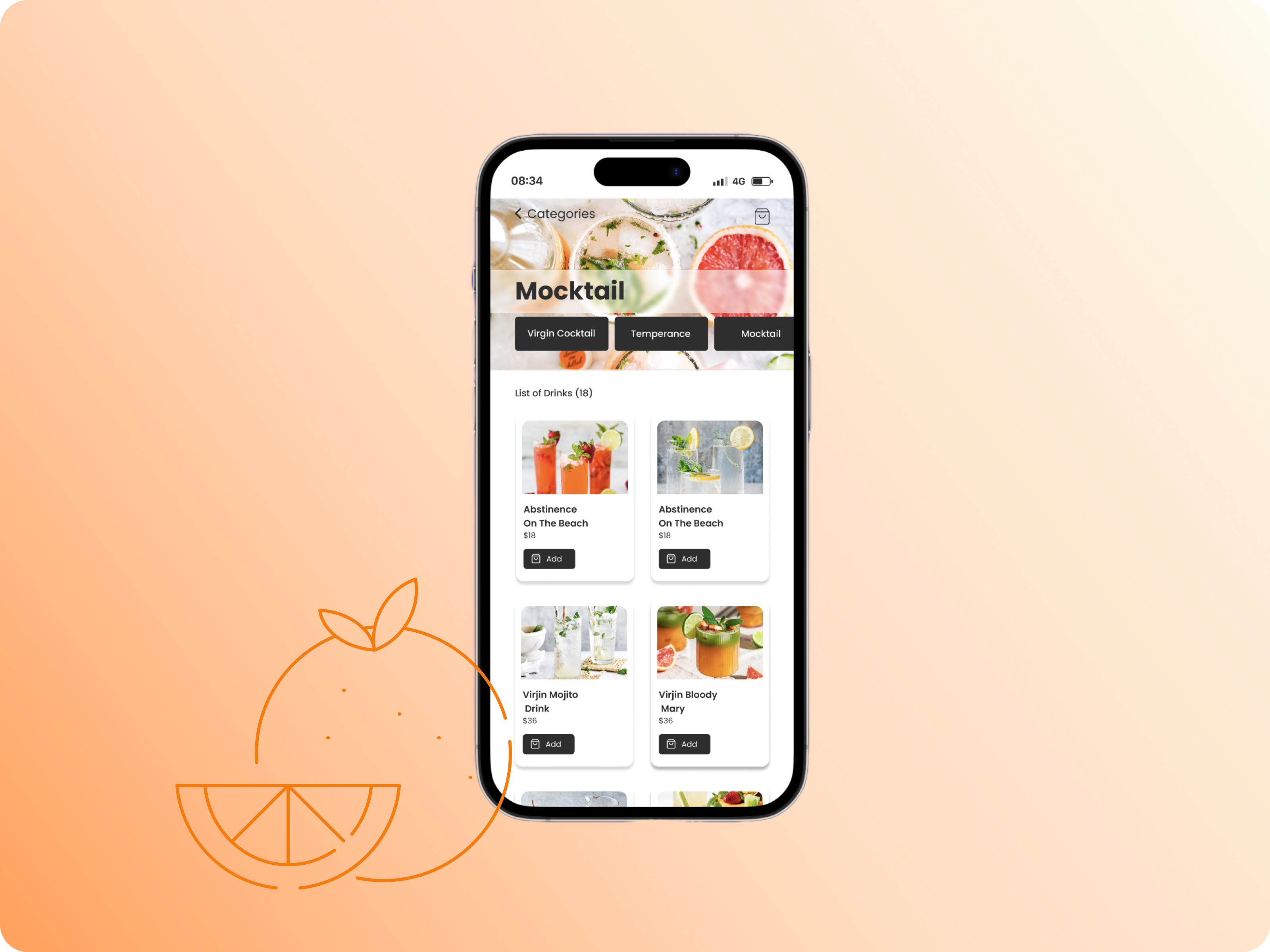 A category card screen design mobile ui ui ux visual design