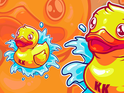 KK Cuddly Quacker: A Rubber Duck animation bathub cartoon character cute cute cartoon design duck illustration mascot mascot logo rubber duck