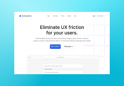 CommandBar Redesign branding design figma figmadesign landing page ui uiux