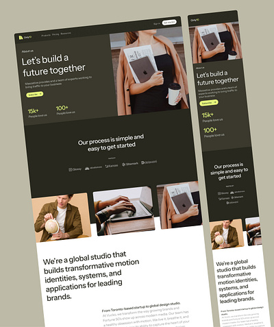 About Us Layout Design about us figma green ui ui design web design