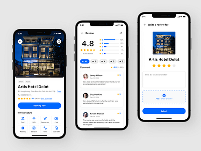 Hotel booking app - Review screen booking hotel mobile review star
