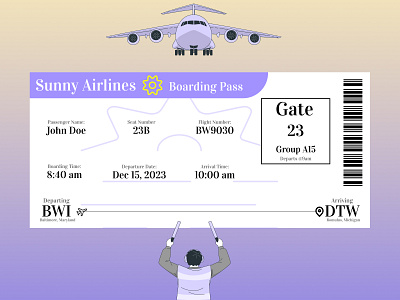 Daily UI Challenge #024 Boarding Pass 24 3d animation boarding pass branding challenge 024 daily 100 daily challenge figma freelance graphic design hire illustration logo minimal motion graphics ui ux