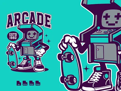 Retro Arcade - Mascot Design branding cartoon character graffiti logo mascot retro skateboard street art urban vintage