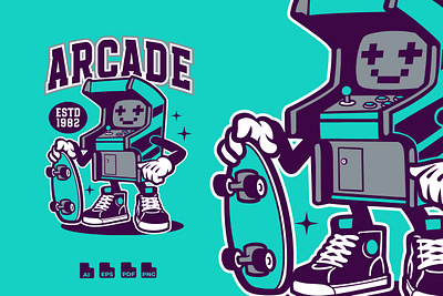 Retro Arcade - Mascot Design branding cartoon character graffiti logo mascot retro skateboard street art urban vintage