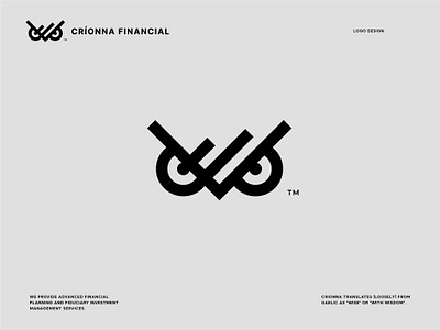 Crionna Financial branding clever design designer finance graphic logo owl simple sladoje smart wise