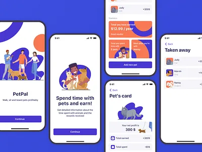 PetPal – App for pet sitters app appstore business ios app mob mobile mobile design pet pet sitting pets product design ui uxui