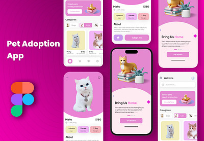 Pet Adoption App UI Design app design design figma mobile pet adoption app ui uiux ux