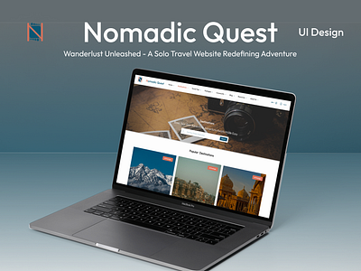 Nomadic Quest- landing page- website-ui design landing page landing page screen landingpage web site logo design solo traveler website traveller site ui user interface ux design