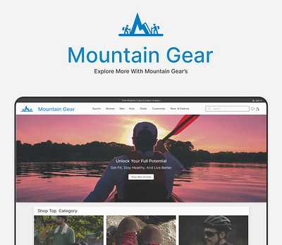 Mountain gear- responsive webpage- ui design e commerce website responsive web page sport product webpage ui user interface