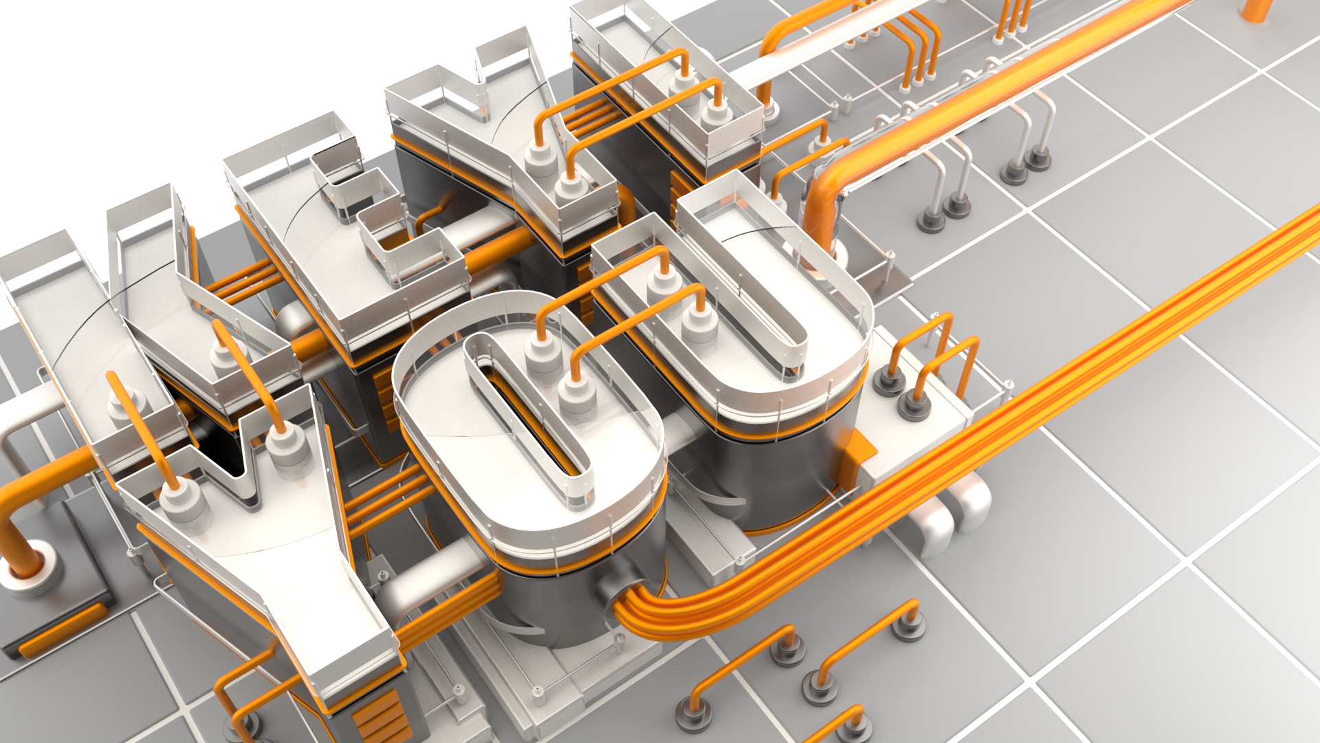 Key Visual of KEYIYOU 3d c4d galss graphic design grey industrial key visual kv logo material metal model modeling orange white