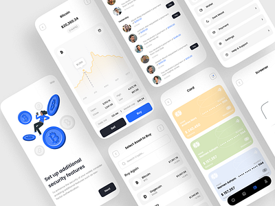 Crypto Wallet App application banking app binance app bitcoin blockchain crypto crypto wallet app cryptocurrency design ethereum finance app fintech app fintech application minimalist mobile app payment app ui ui design user interface wallet