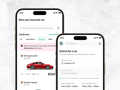 QuickRent - Car rental application automobile car car app car rental car rental mobile app cars home screen mobile app navigation on demand service price rent car rental rental company rental services ride search ui ui design vehicle rental